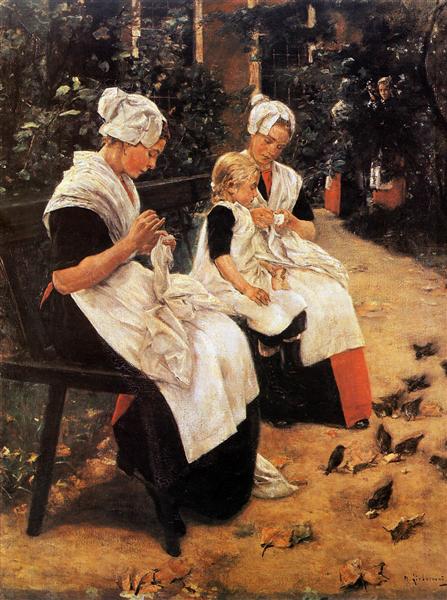 Amsterdam Orphans in the Garden by Max Liebermann Impressionism Art dated 1885