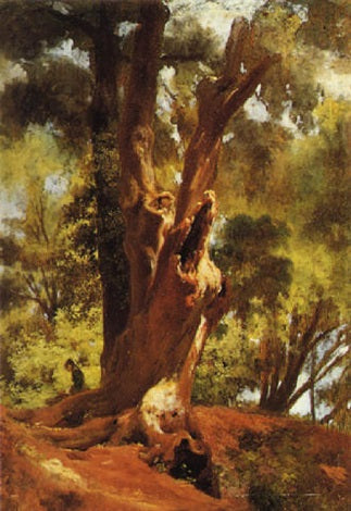 Tree and figure by Giovanni (Nino) Costa Naturalism Art