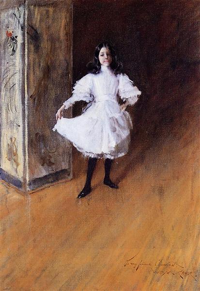 Portrait of the Artist&#39;s Daughter (Dorothy) by William Merritt Chase Impressionism Art dated 1879