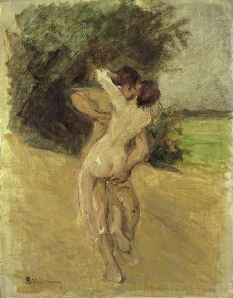 Love scene by Max Liebermann Impressionism Art dated 1926