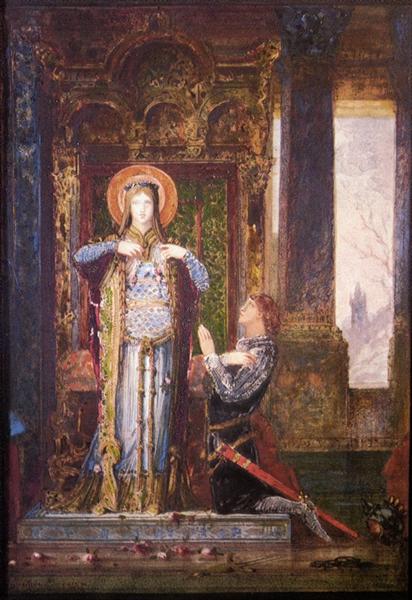 St. Elisabeth of Hungary (The Miracle of the Roses) by Gustave Moreau Symbolism Art dated 1879