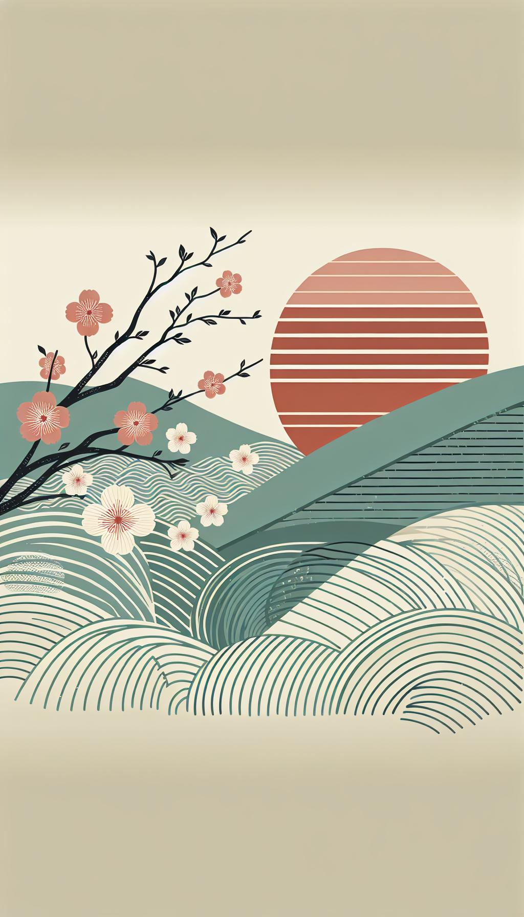 Serenum Blossomus: Radiant Japanese Cherry Blossoms Art