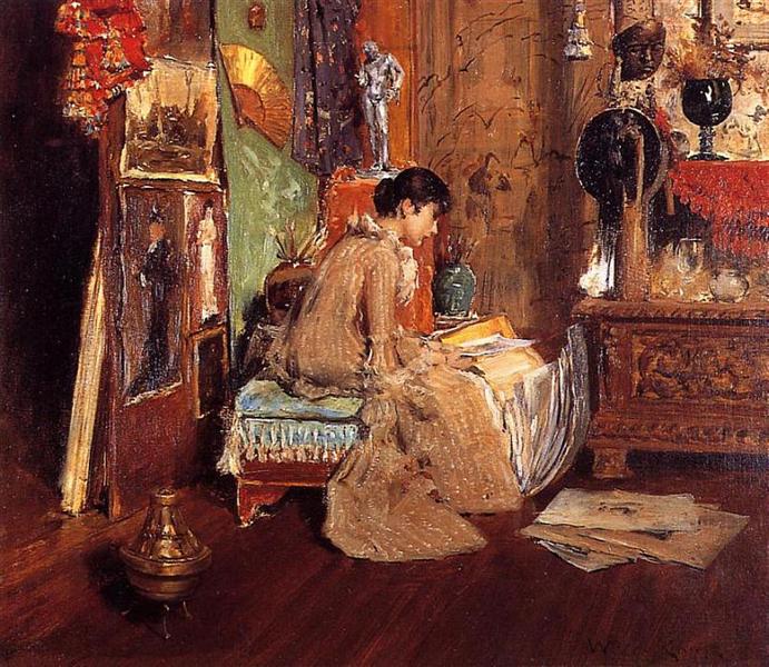 Connoisseur - The Studio Corner by William Merritt Chase Impressionism Art dated 1882