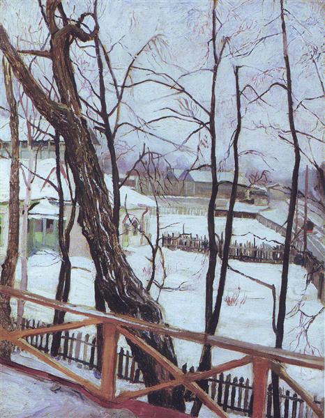 Podmoskovny landscape by Konstantin Yuon Post-Impressionism Art dated 1908