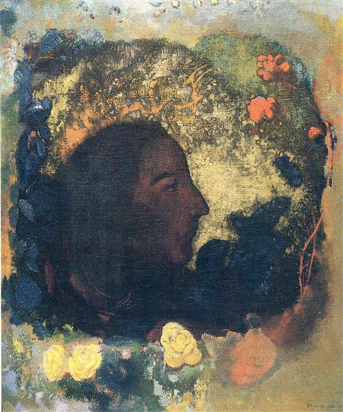 Black Profile (Gauguin) by Odilon Redon Symbolism Art dated 1906