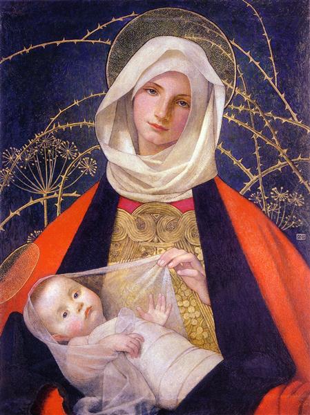 Madonna and Child by Marianne Stokes Art Nouveau (Modern) Art dated 1908