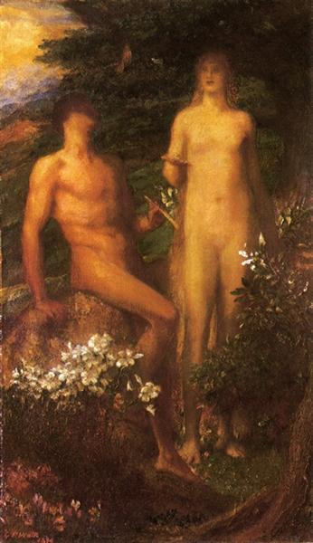 Adam and Eve before the Temptation by George Frederick Watts Symbolism Art