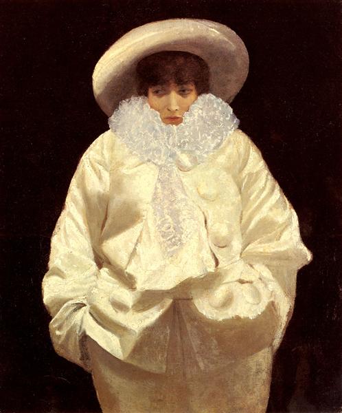 Sarah Bernhardt as Pierrot by Giuseppe De Nittis Impressionism Art dated 1879