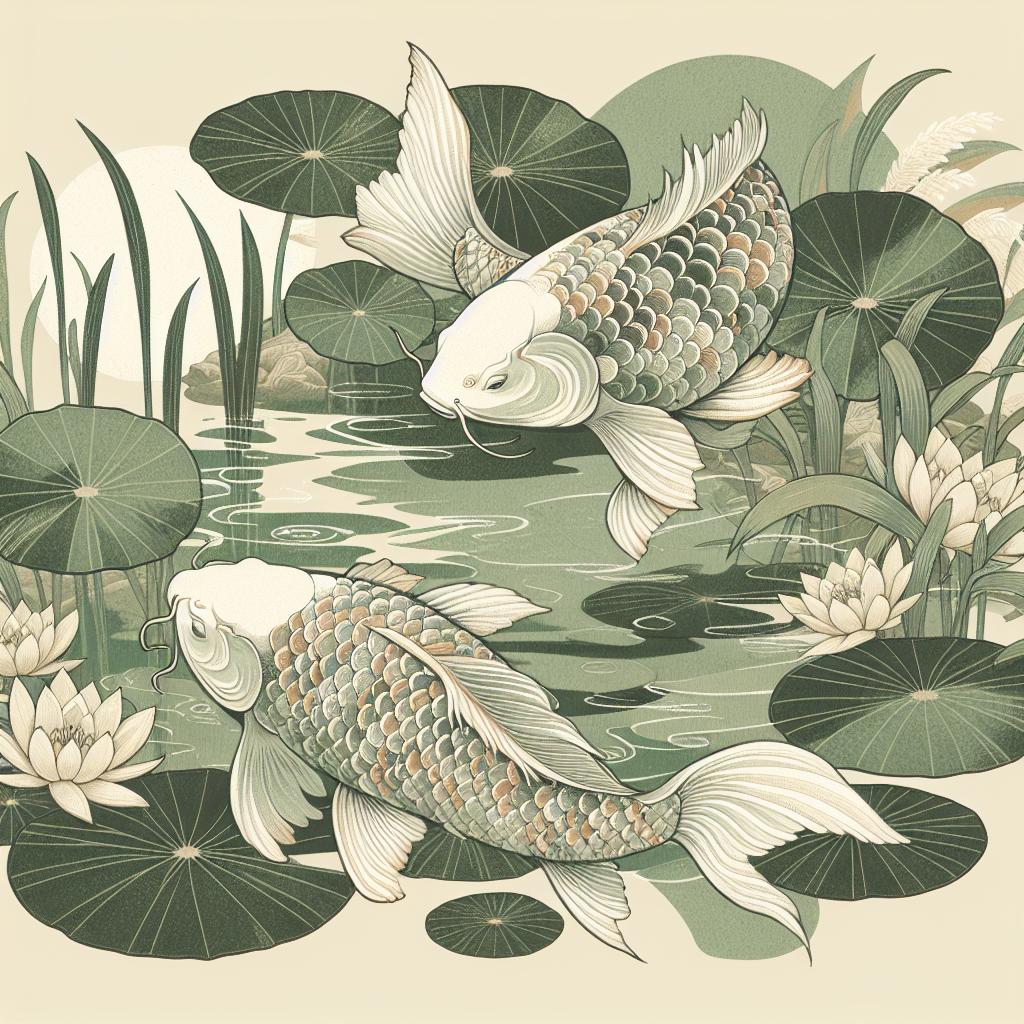 Aequora Nishikigoi: Serene Japanese Watercolor Art