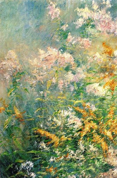 Meadow Flowers (Golden Rod and Wild Aster) by John Henry Twachtman Impressionism Art dated 1892