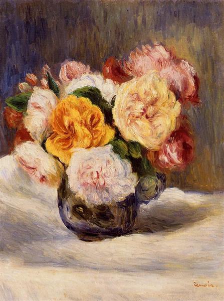 Bouquet of Roses by Pierre-Auguste Renoir Impressionism Art dated 1883