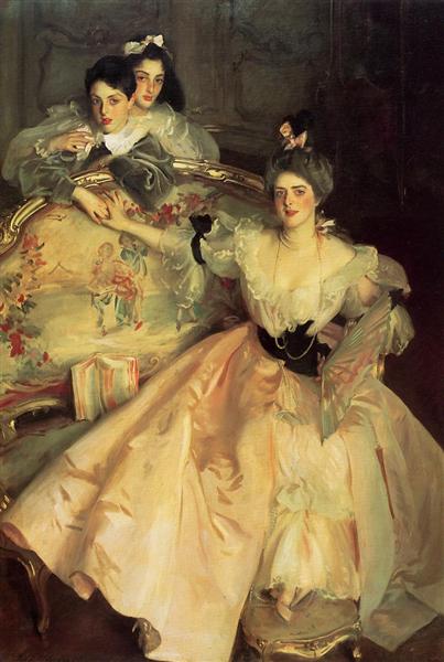 Mrs. Carl Meyer, later Lady Meyer, and her two Children by John Singer Sargent Realism Art dated 1896