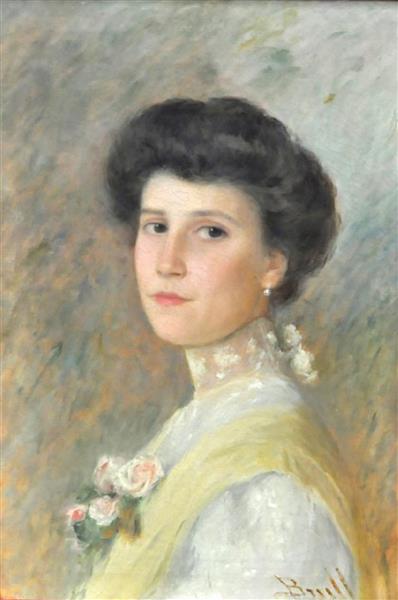 Portrait of Miss Asunci&#243;n Bartrina by Joan Brull Art Nouveau (Modern) Art