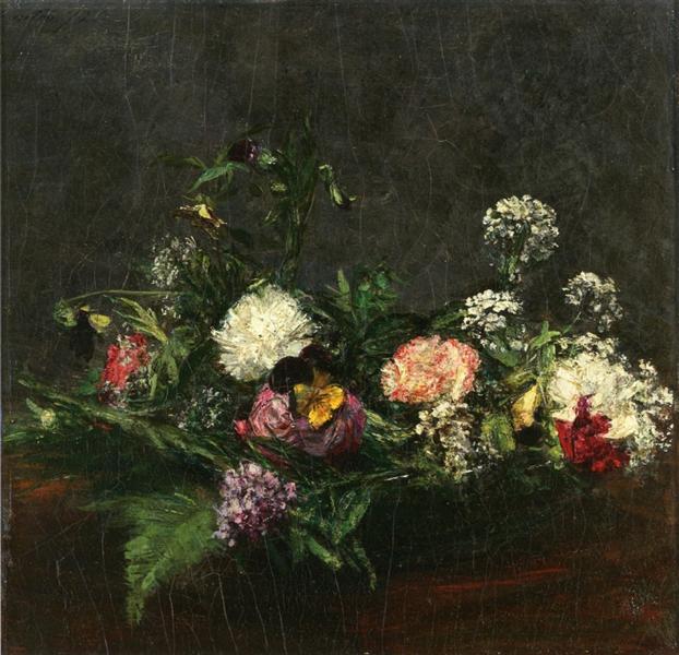 Flowers by Henri Fantin-Latour Realism Art dated 1872