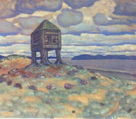 The Hut of Dead by Nicholas Roerich Art Nouveau (Modern) Art dated 1905