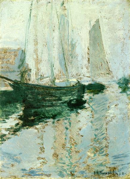 Gloucester Boats by John Henry Twachtman Impressionism Art dated 1902