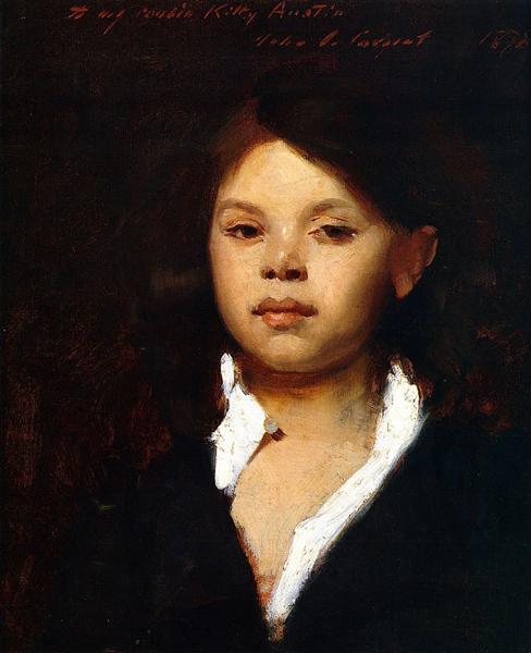 Head of an Italian Girl by John Singer Sargent Realism Art dated 1878