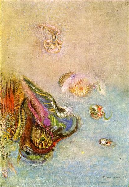 Animals of the Sea by Odilon Redon Symbolism Art dated 1910