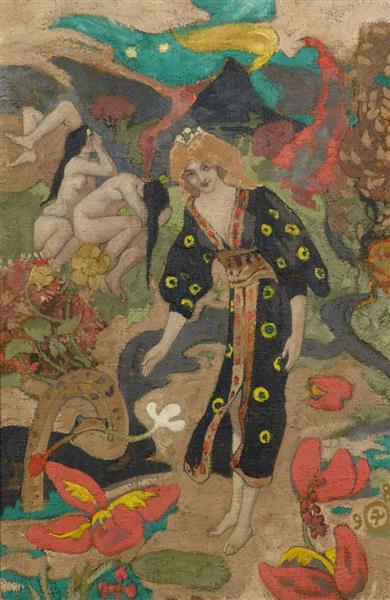 A Sorceress by John Duncan Art Nouveau (Modern) Art dated 1898