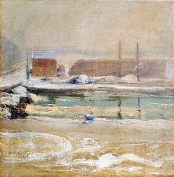 View from the Holley House, Winter by John Henry Twachtman Impressionism Art dated 1901