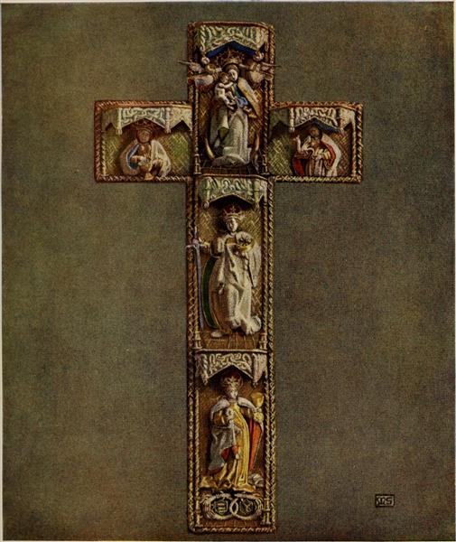 CROSS EMBROIDERED ON A CHASUBLE by Marianne Stokes Impressionism Art dated 1909