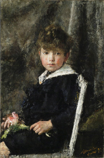 Portrait of Gérome Caccamisi by Antonio Mancini Verism Art dated 1902