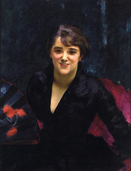 Madame Errazuriz (also known as The Lady in Black) by John Singer Sargent Realism Art dated 1882