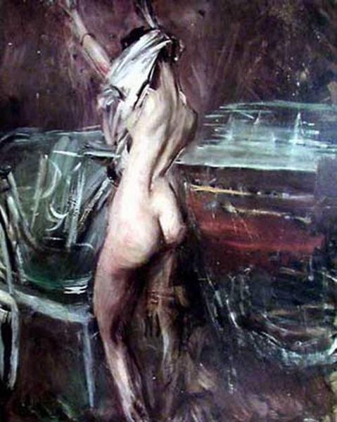 Young Dark Lady by Giovanni Boldini Impressionism Art