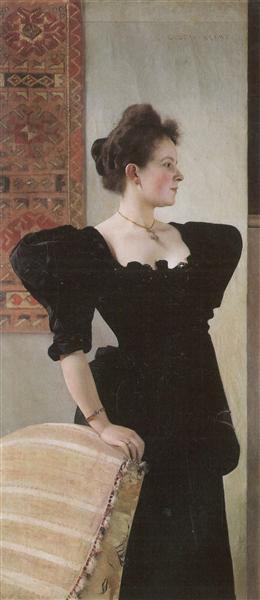 Portrait of Marie Breunig by Gustav Klimt Realism Art dated 1894