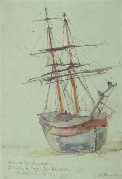 Study on the ship Esmeralda by Ioannis Altamouras Realism Art