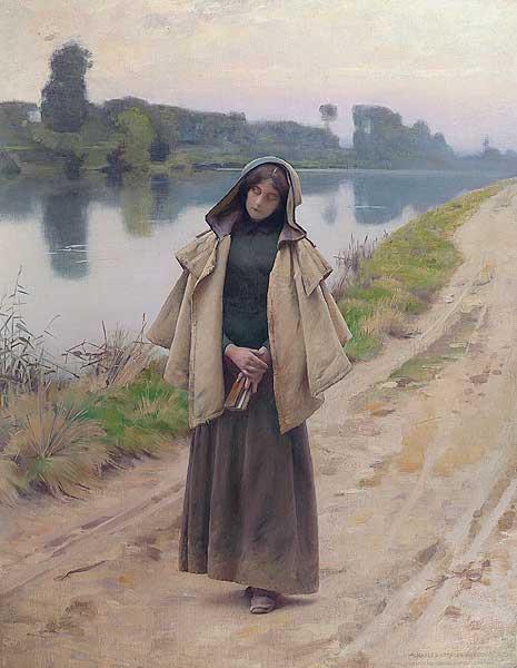 Solitude by Charles Sprague Pearce Impressionism Art dated 1889