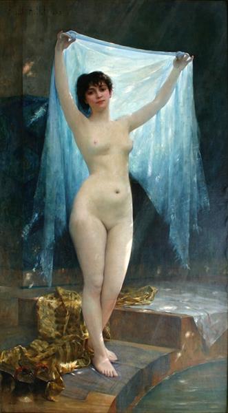 Lfr,&quot;nu Au Voile&quot; by Albert Aublet Academicism Art