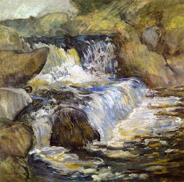 The Cascade by John Henry Twachtman Impressionism Art dated 1900