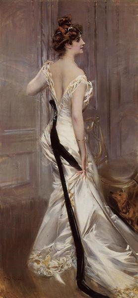 The Black Sash by Giovanni Boldini Kitsch Art dated 1905