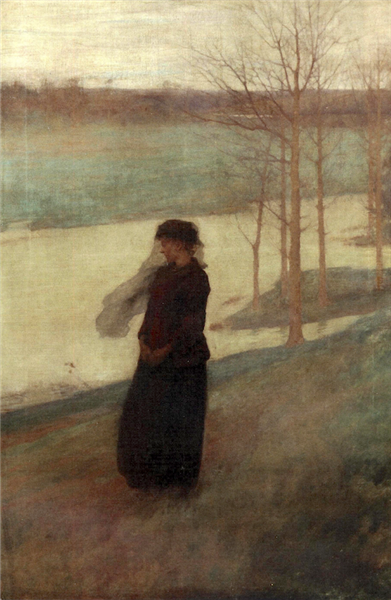 The Widow by Frank O&#39;Meara Impressionism Art dated 1882