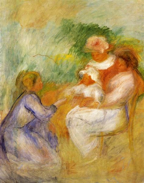 Women and Child by Pierre-Auguste Renoir Impressionism Art dated 1896