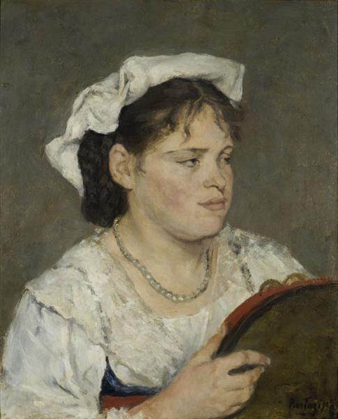 Dutch girl by Pericles Pantazis Realism Art dated 1880