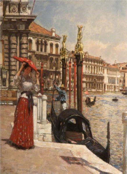 Heat of the Day, Venice by James Charles Impressionism Art dated 1892