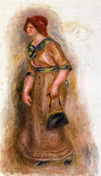 Woman with Bag by Pierre-Auguste Renoir Impressionism Art dated 1906