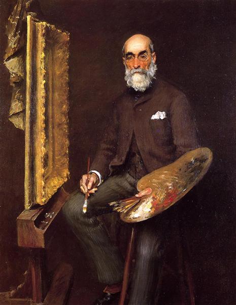 Portrait of Worthington Whittredge by William Merritt Chase Realism Art dated 1890