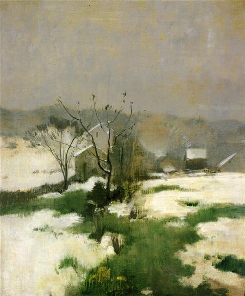 An Early Winter by John Henry Twachtman Impressionism Art dated 1882