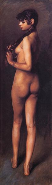 Nude Egyptian Girl by John Singer Sargent Realism Art dated 1891