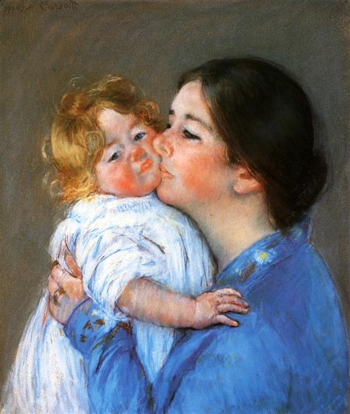 A Kiss For Baby Anne by Mary Cassatt Impressionism Art dated 1897