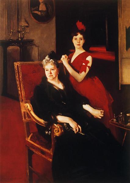 Mrs. Edward Burckhardt and her Daughter Louise by John Singer Sargent Realism Art dated 1885