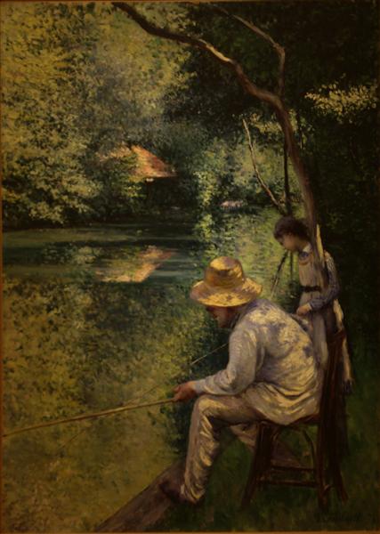 Angling by Gustave Caillebotte Impressionism Art dated 1878