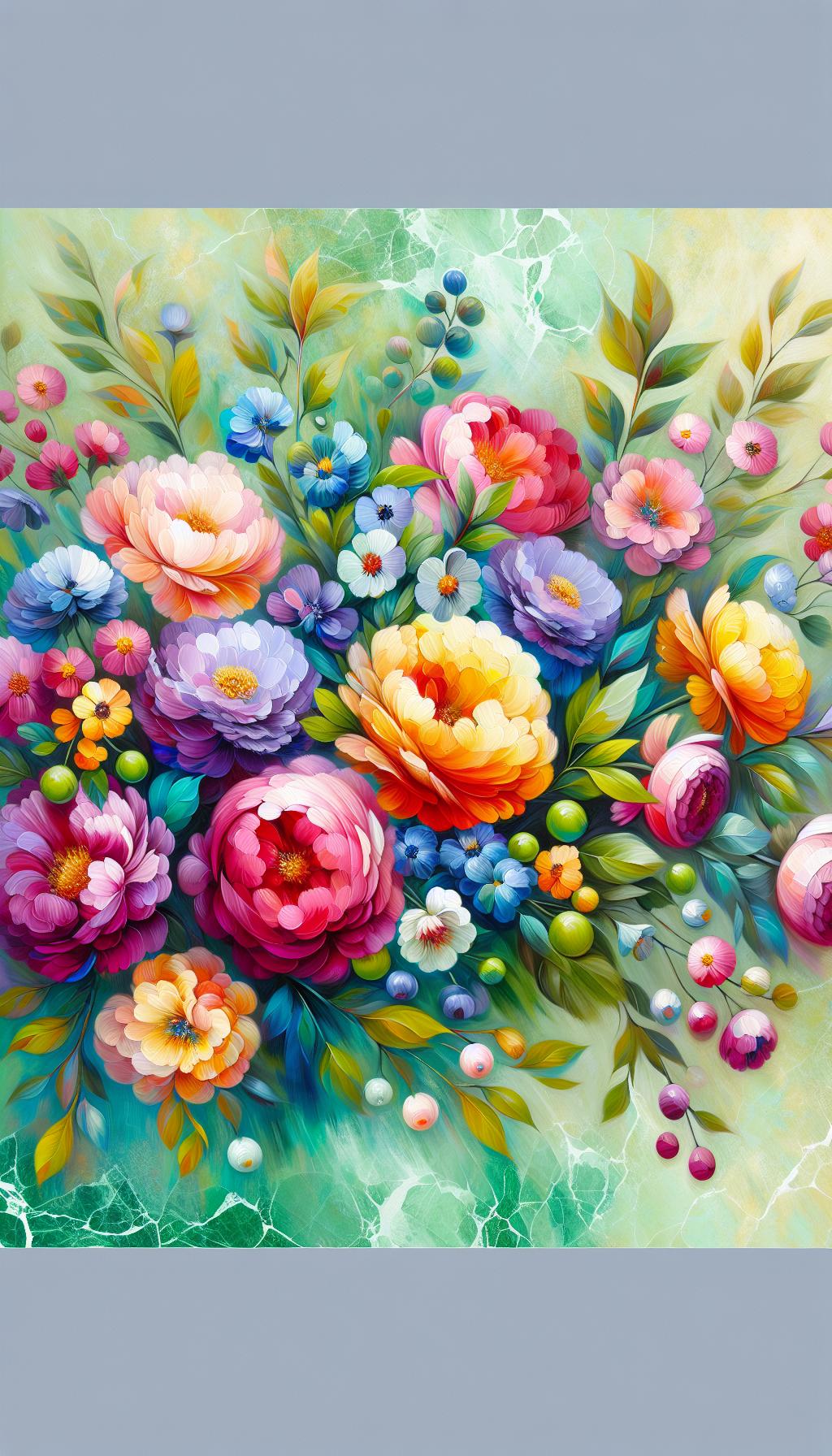 Florabundus Vivida: Bright and Textured Floral Oil Painting