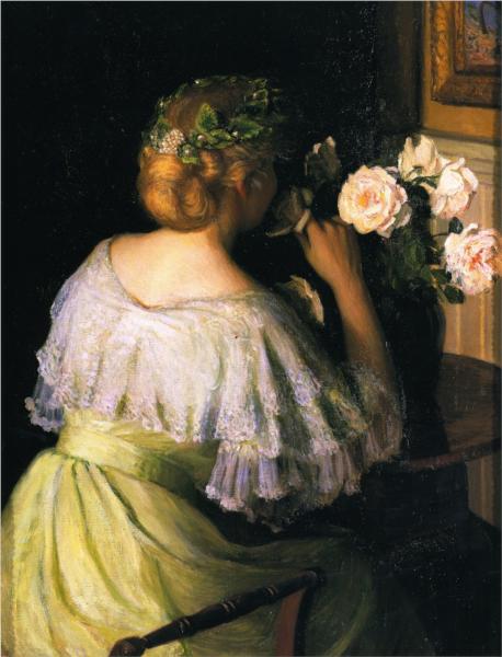 Roses (also known as The Scent of Roses) by Lilla Cabot Perry Impressionism Art