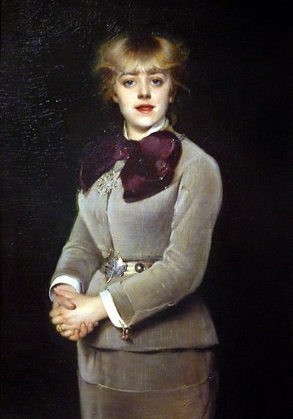 Portrait de Mlle Samary by Louise Abb&#233;ma Impressionism Art dated 1879