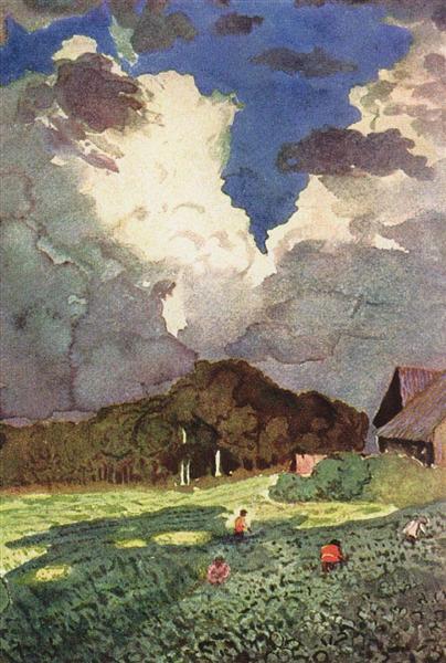 A Cloud by Konstantin Somov Realism Art dated 1896