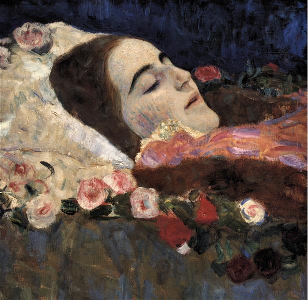 Ria Munk on Her Deathbed by Gustav Klimt Art Nouveau (Modern) Art dated 1912